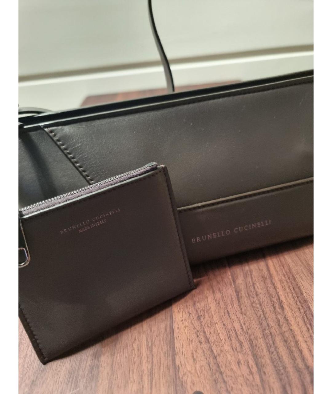 BRUNELLO CUCINELLI Коричневая кожаная сумка через плечо, фото 7
