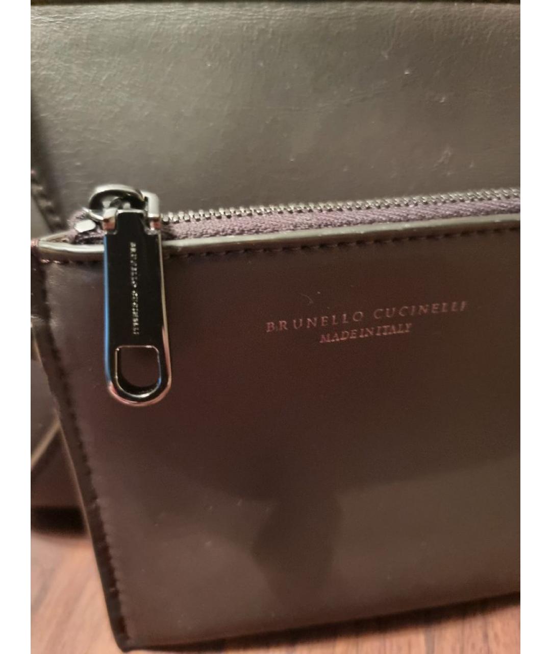BRUNELLO CUCINELLI Коричневая кожаная сумка через плечо, фото 8