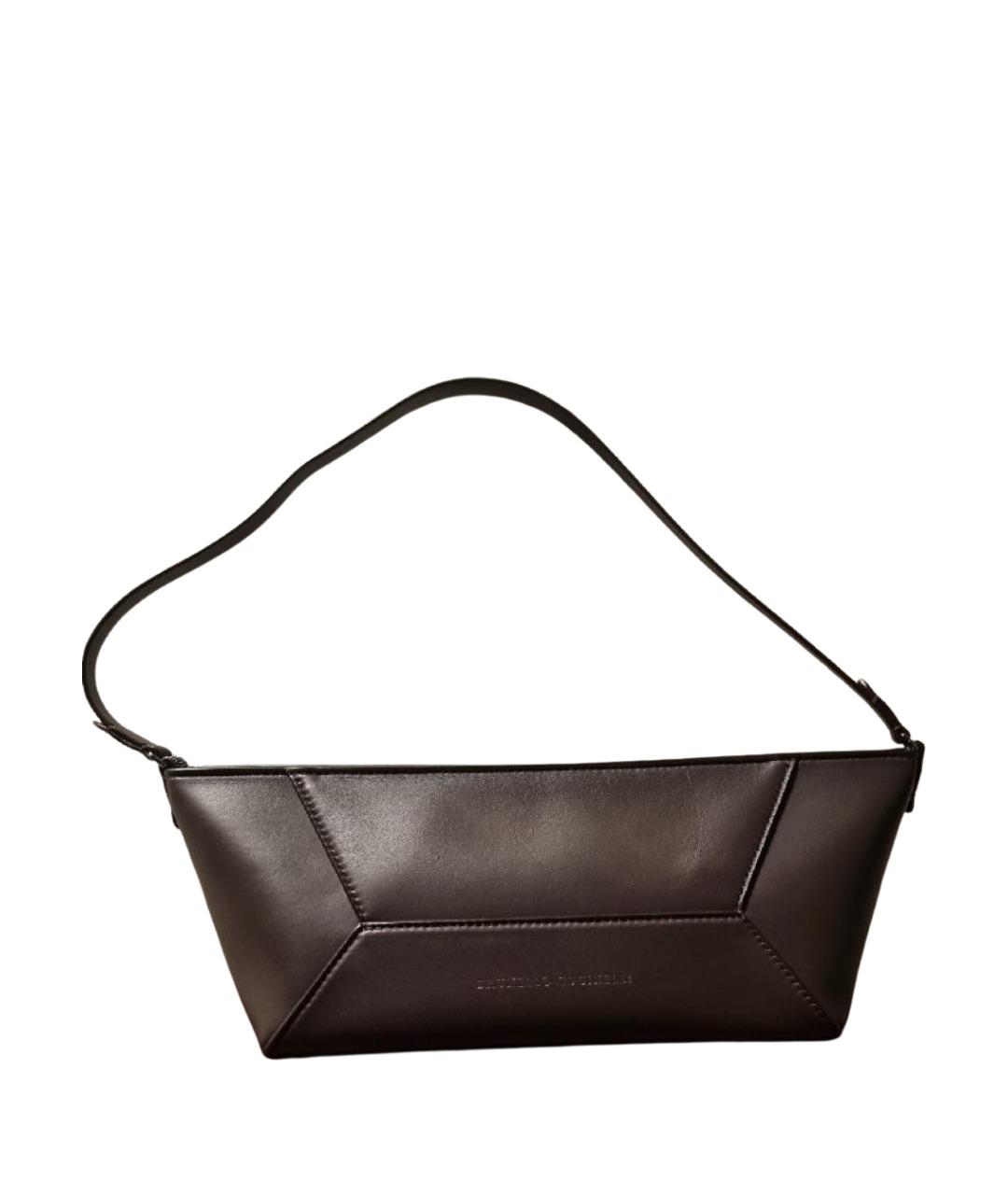 BRUNELLO CUCINELLI Коричневая кожаная сумка через плечо, фото 1