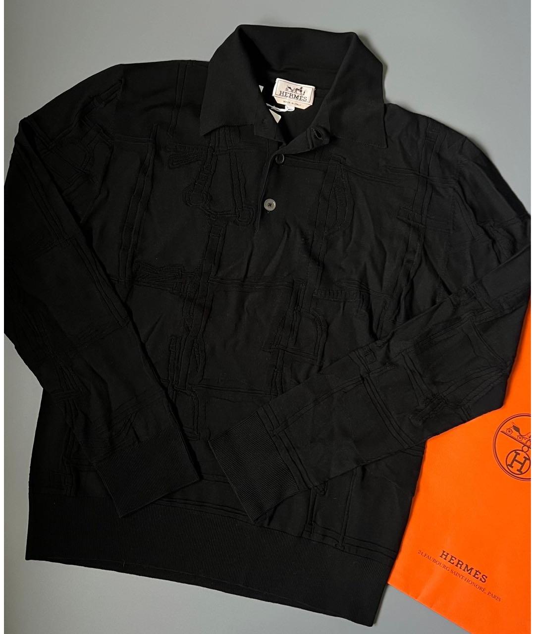 HERMES Черный шерстяной джемпер / свитер, фото 2