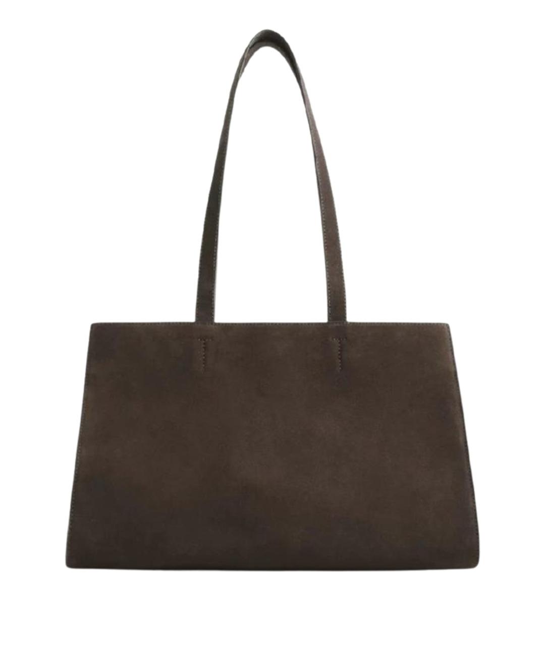 COS Коричневая замшевая сумка тоут, фото 1