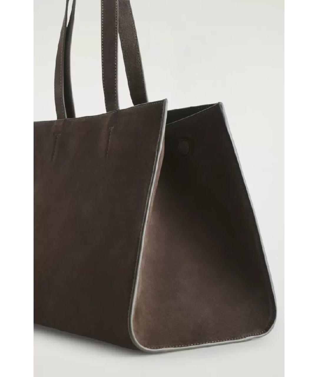 COS Коричневая замшевая сумка тоут, фото 2