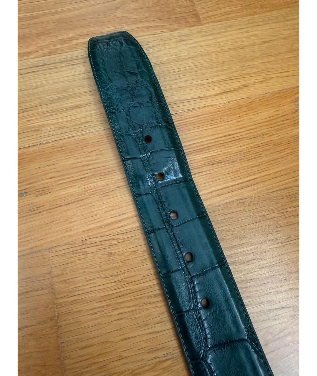 TARDINI Зеленый ремень из экзотической кожи, фото 5
