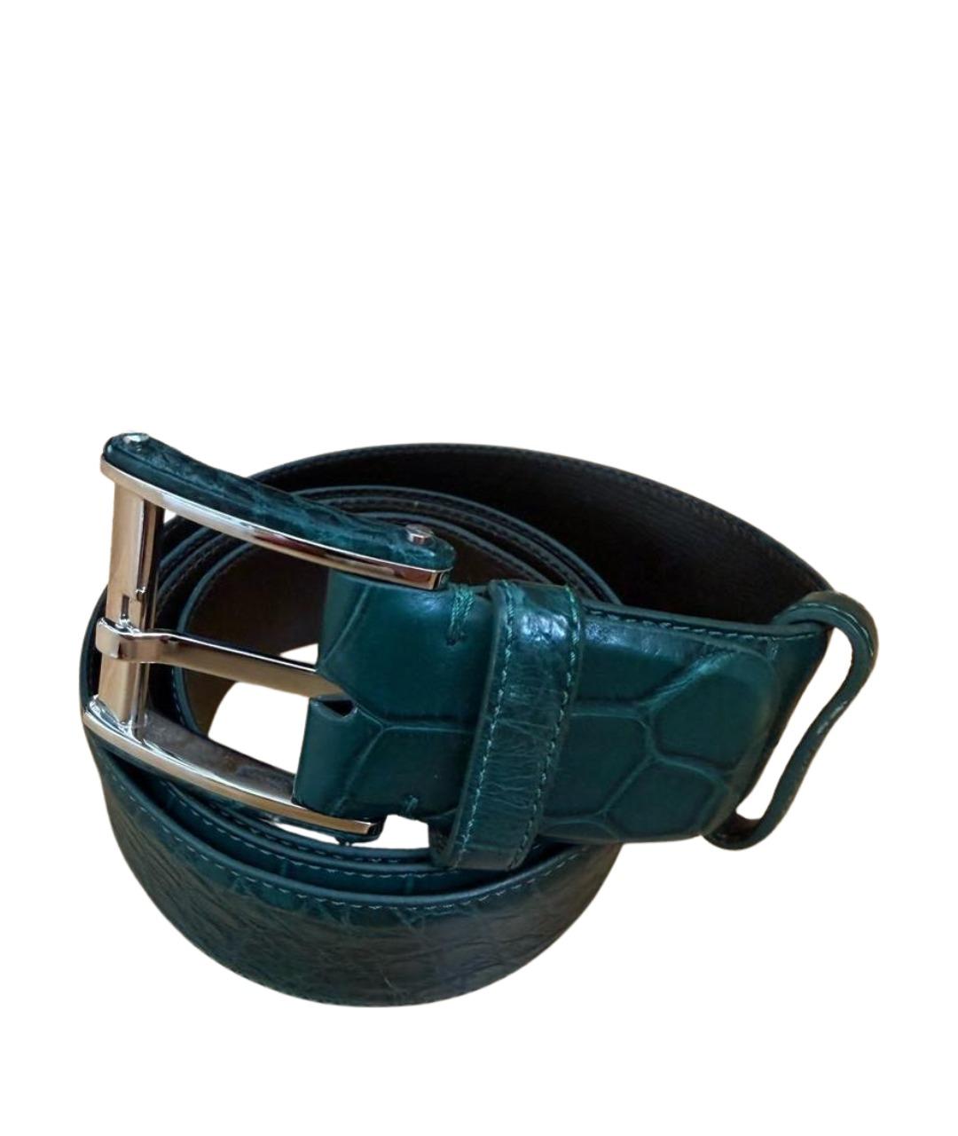 TARDINI Зеленый ремень из экзотической кожи, фото 1