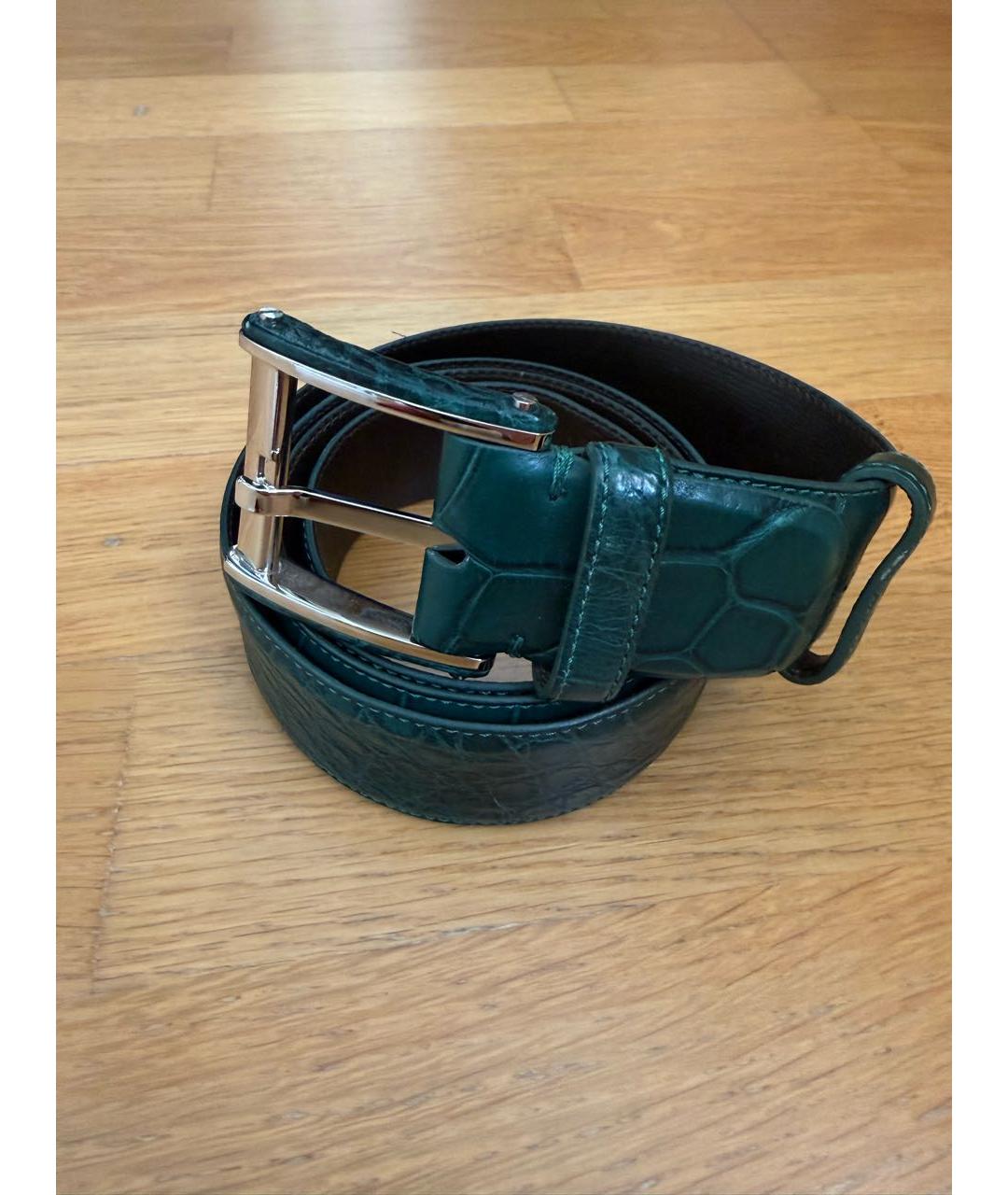 TARDINI Зеленый ремень из экзотической кожи, фото 9