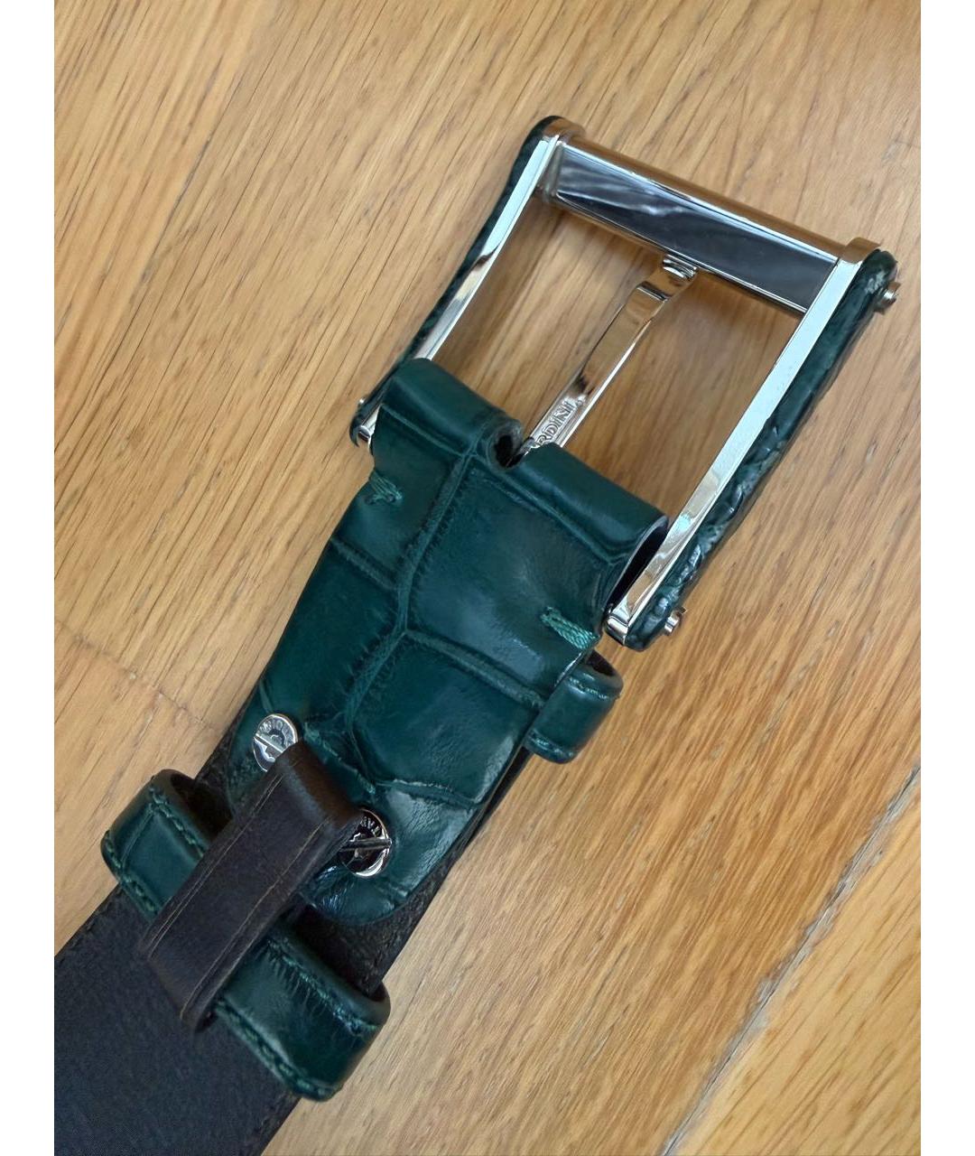 TARDINI Зеленый ремень из экзотической кожи, фото 2