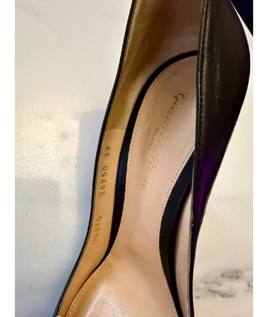 GIANVITO ROSSI Черные кожаные туфли, фото 3