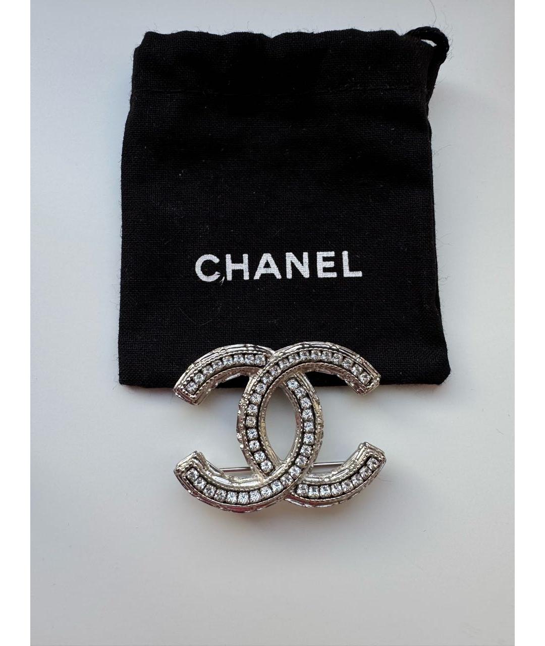 CHANEL Серебряная металлическая булавка / брошь, фото 5