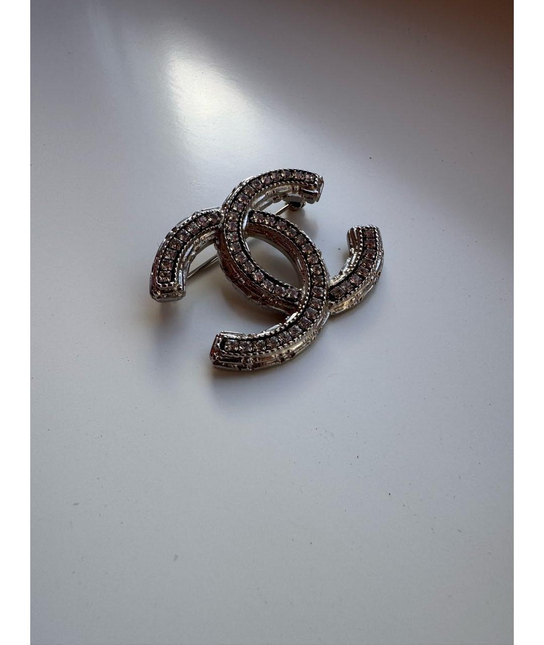 CHANEL Серебряная металлическая булавка / брошь, фото 2