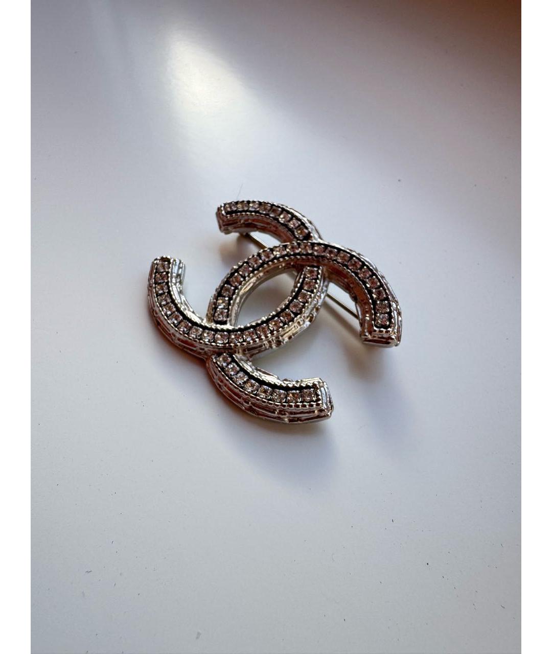 CHANEL Серебряная металлическая булавка / брошь, фото 3