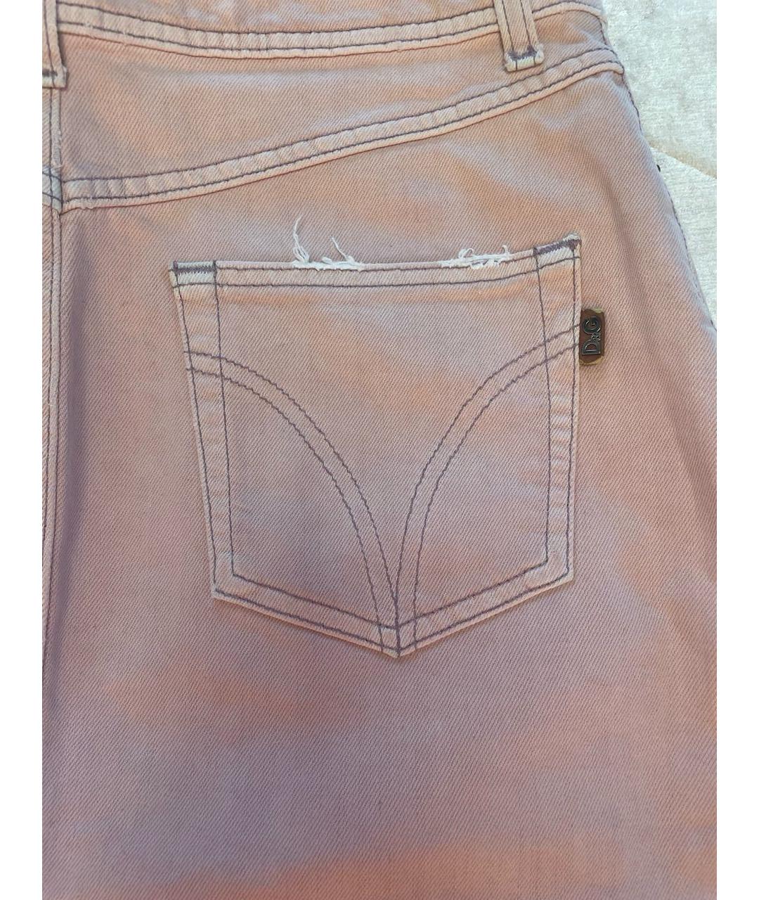 DOLCE&GABBANA Розовая деним юбка мини, фото 2