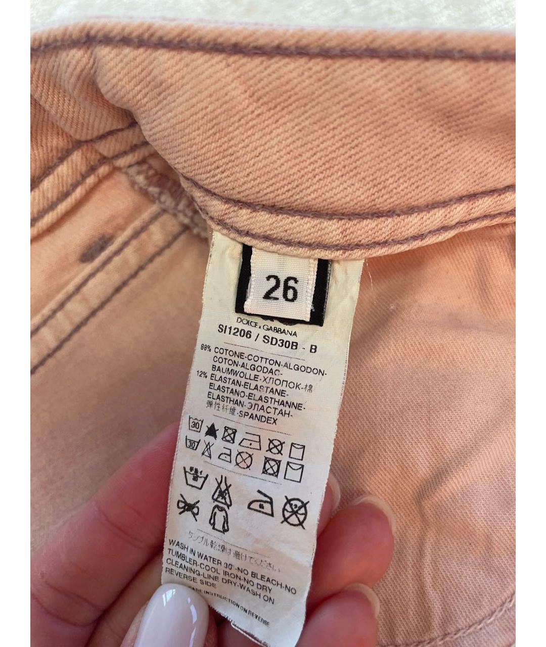 DOLCE&GABBANA Розовая деним юбка мини, фото 3