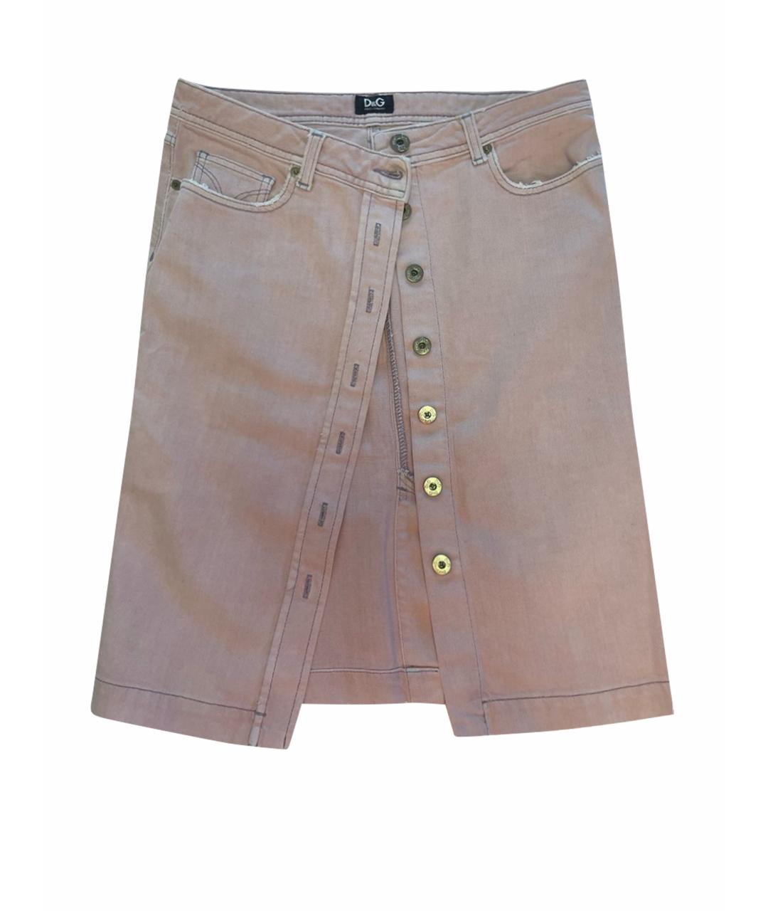 DOLCE&GABBANA Розовая деним юбка мини, фото 1