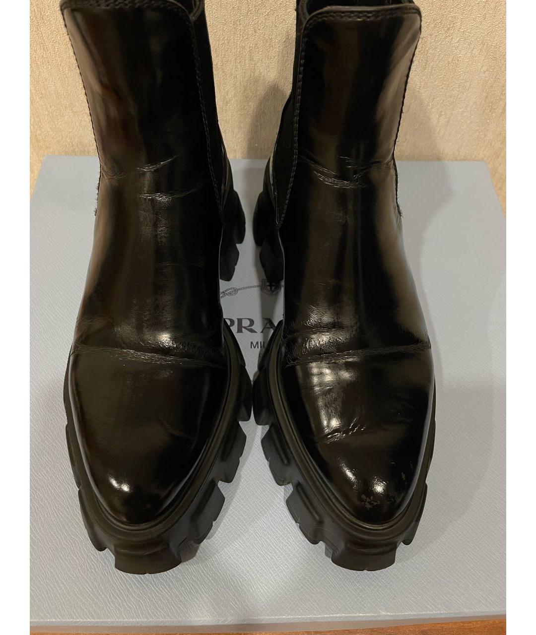 PRADA Черные кожаные ботинки, фото 3