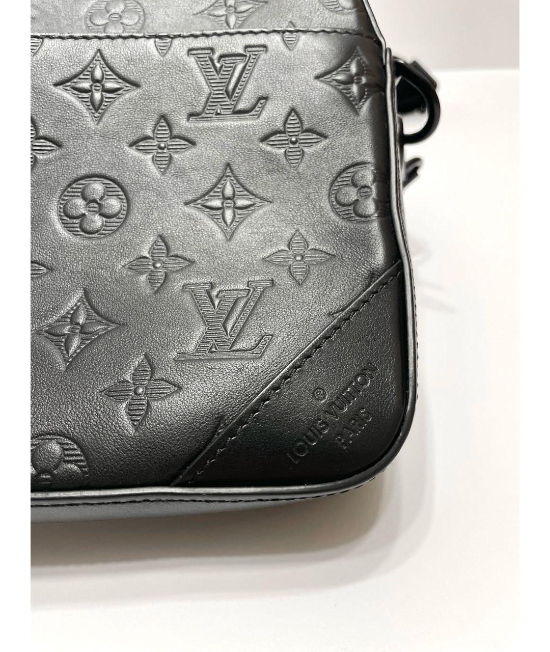 LOUIS VUITTON Черная кожаная сумка на плечо, фото 5