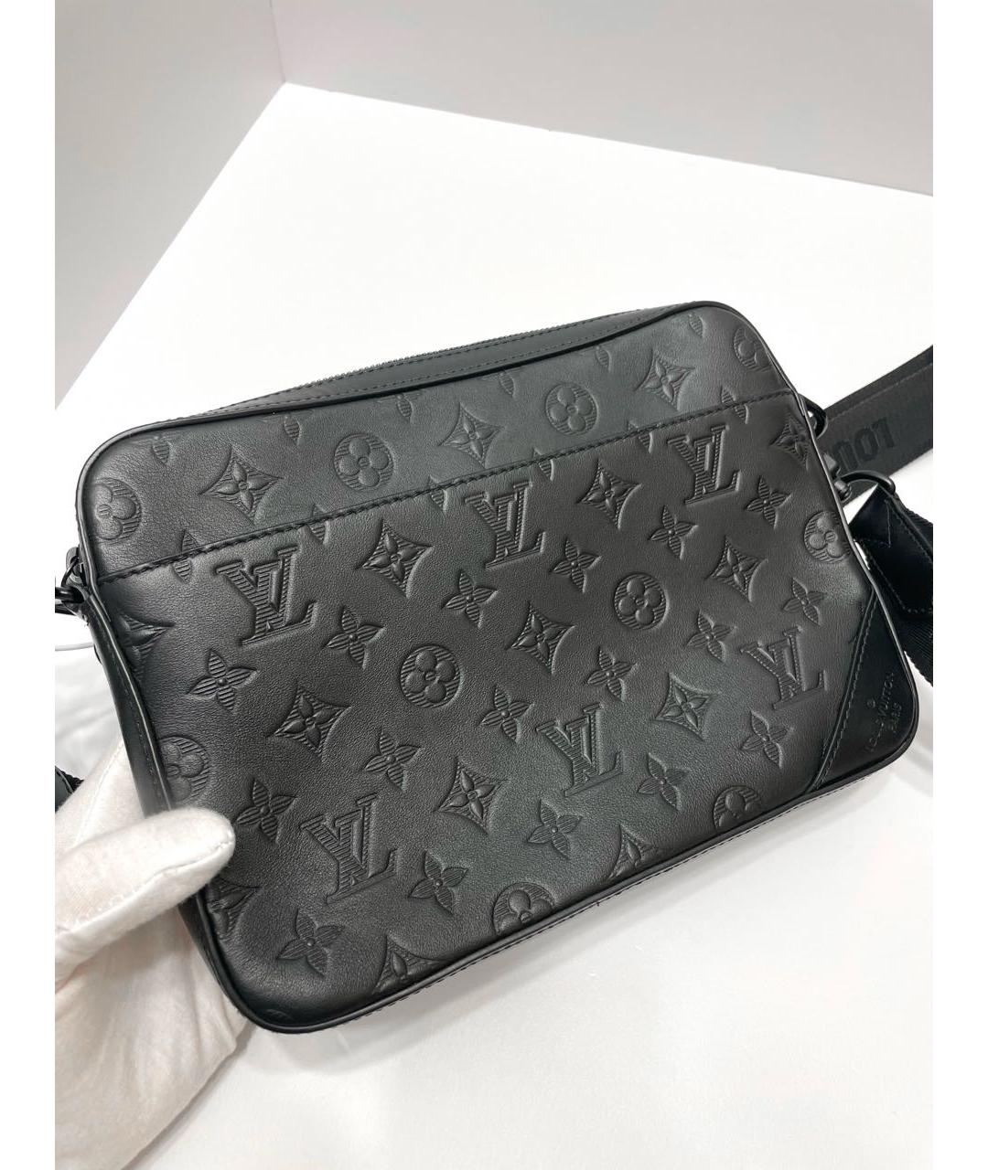 LOUIS VUITTON Черная кожаная сумка на плечо, фото 4