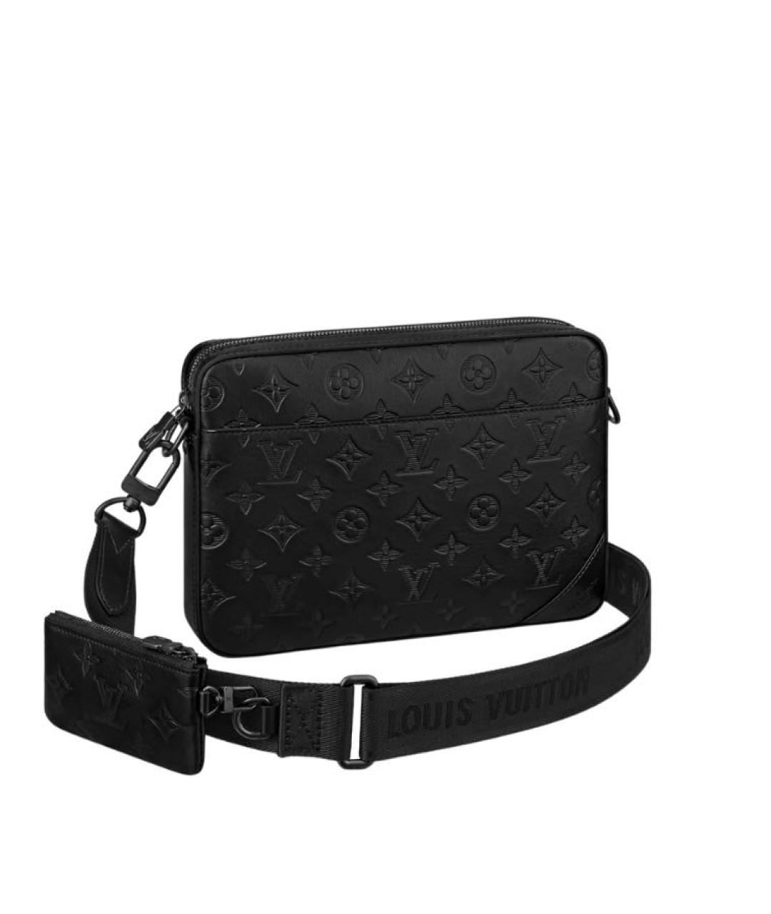 LOUIS VUITTON Черная кожаная сумка на плечо, фото 2