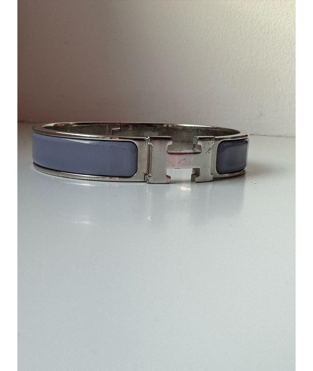 HERMES Голубой металлический браслет, фото 2