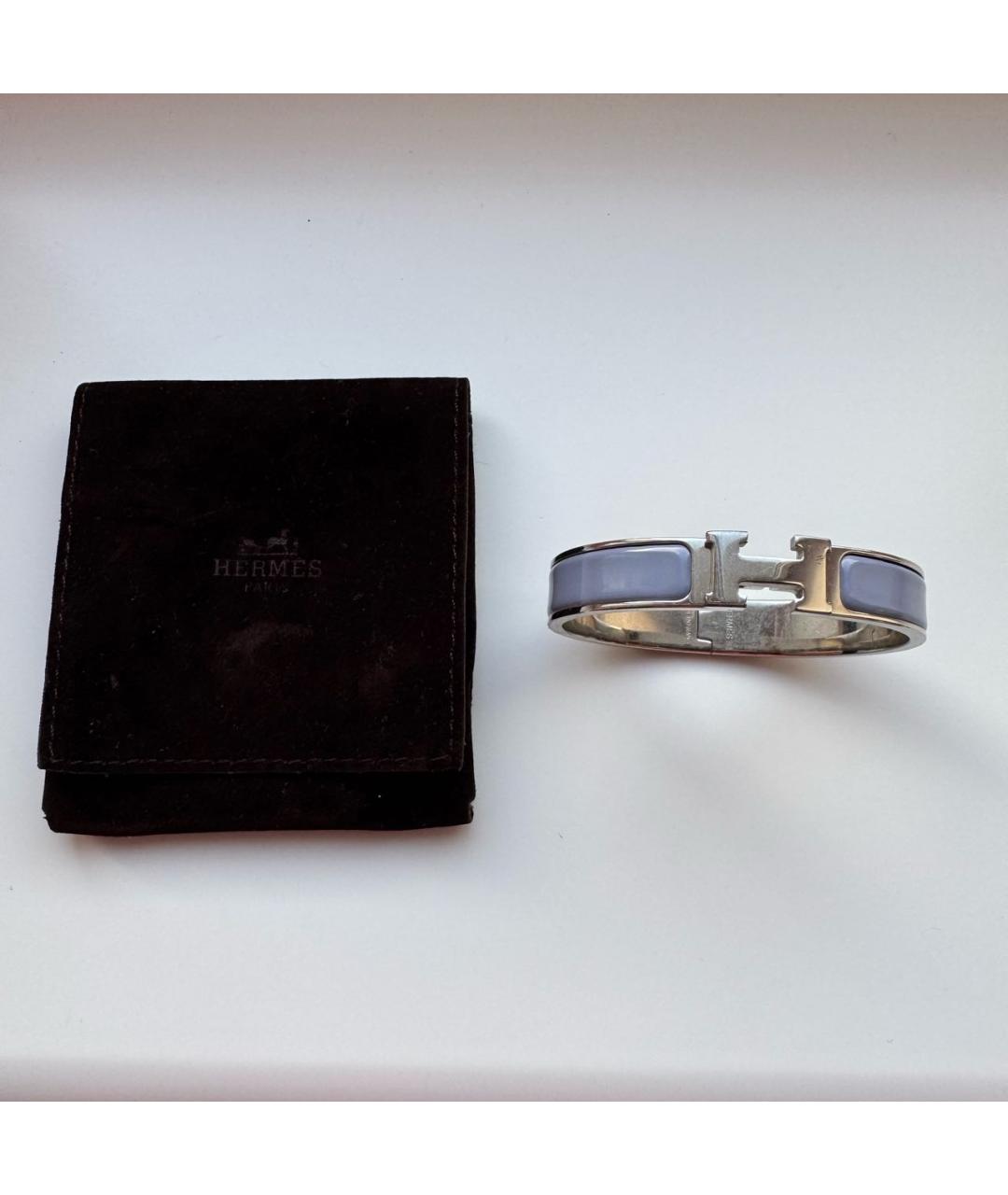 HERMES Голубой металлический браслет, фото 5