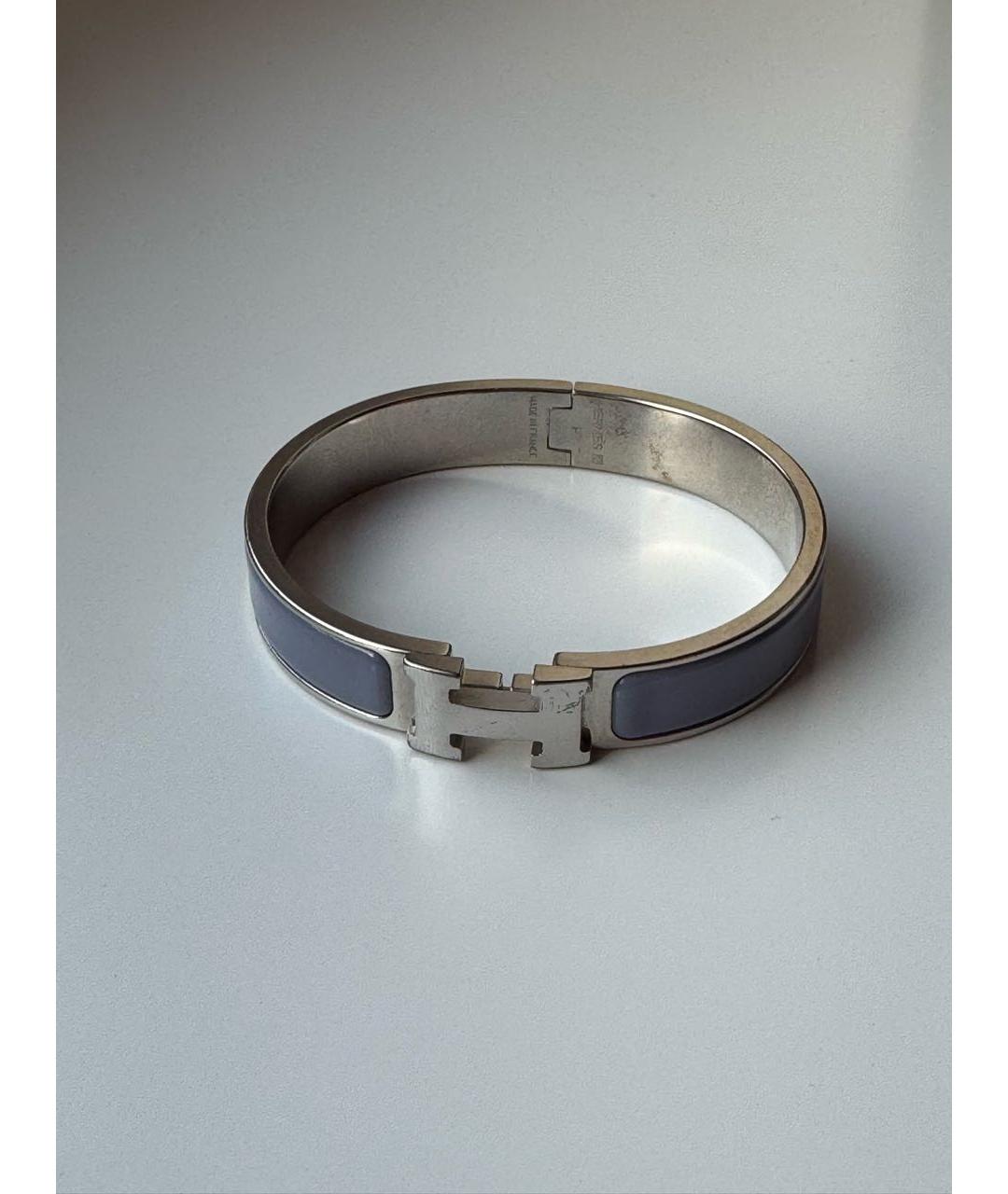 HERMES Голубой металлический браслет, фото 3