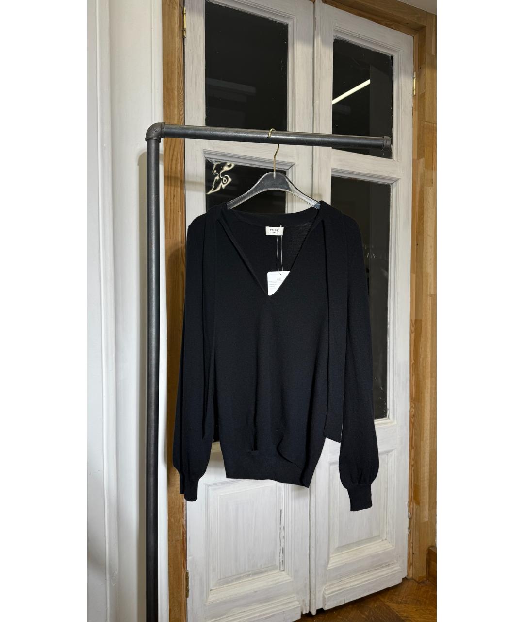 CELINE Черный шерстяной кардиган, фото 5