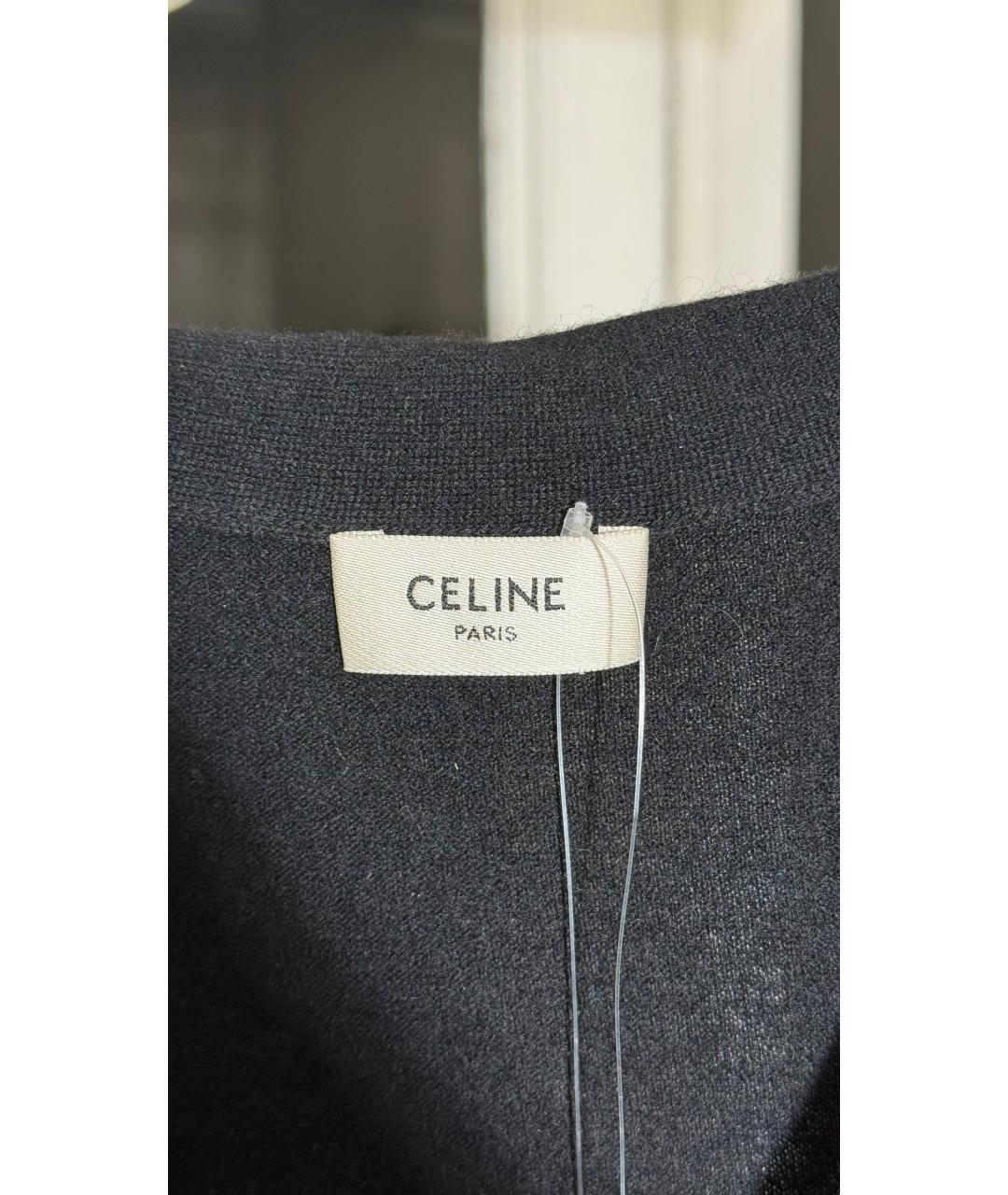 CELINE Черный шерстяной кардиган, фото 4