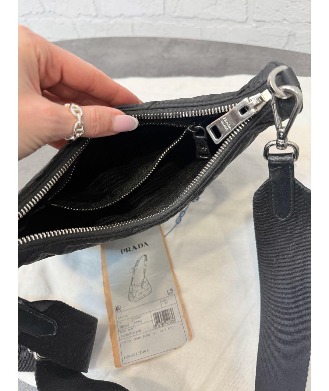 PRADA Черная тканевая сумка через плечо, фото 6