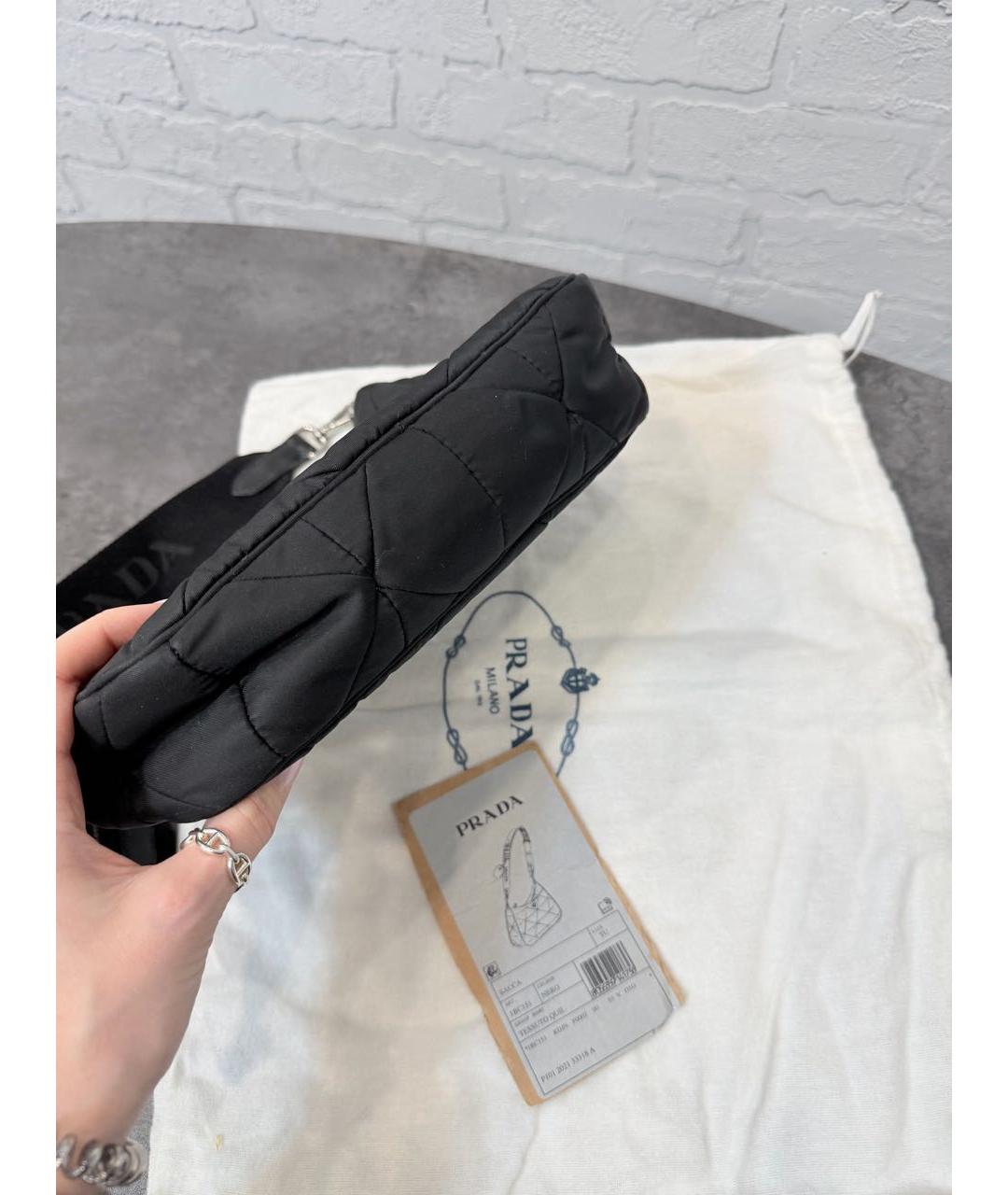 PRADA Черная тканевая сумка через плечо, фото 5