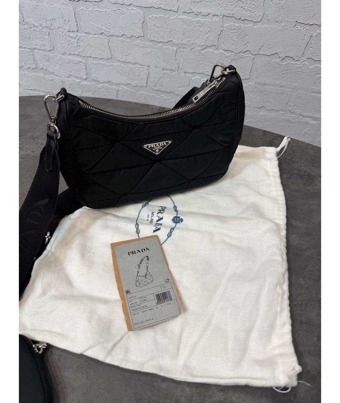 PRADA Черная тканевая сумка через плечо, фото 7