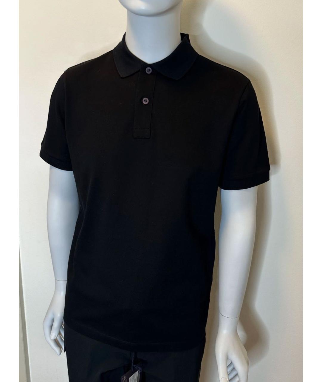 PRADA Черное хлопковое поло с коротким рукавом, фото 6