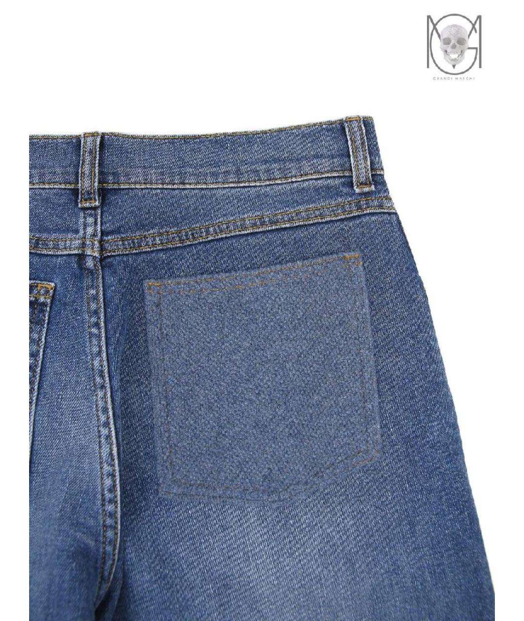 FABIANA FILIPPI Синие хлопко-эластановые прямые джинсы, фото 7