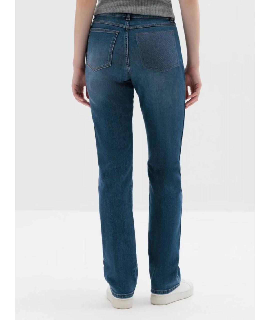 FABIANA FILIPPI Синие хлопко-эластановые прямые джинсы, фото 6