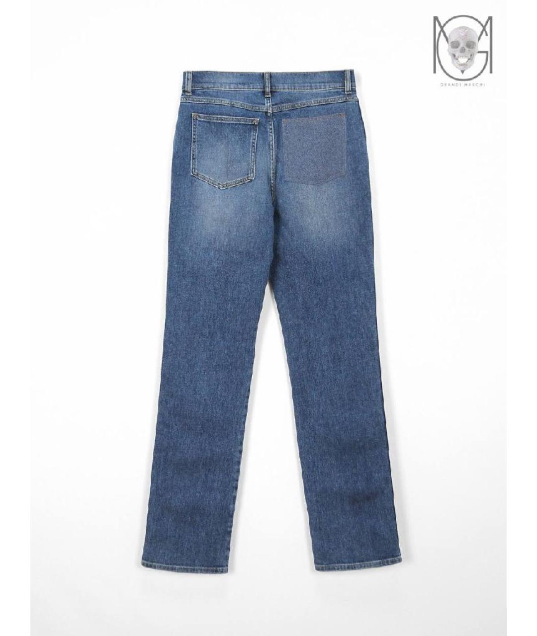 FABIANA FILIPPI Синие хлопко-эластановые прямые джинсы, фото 2