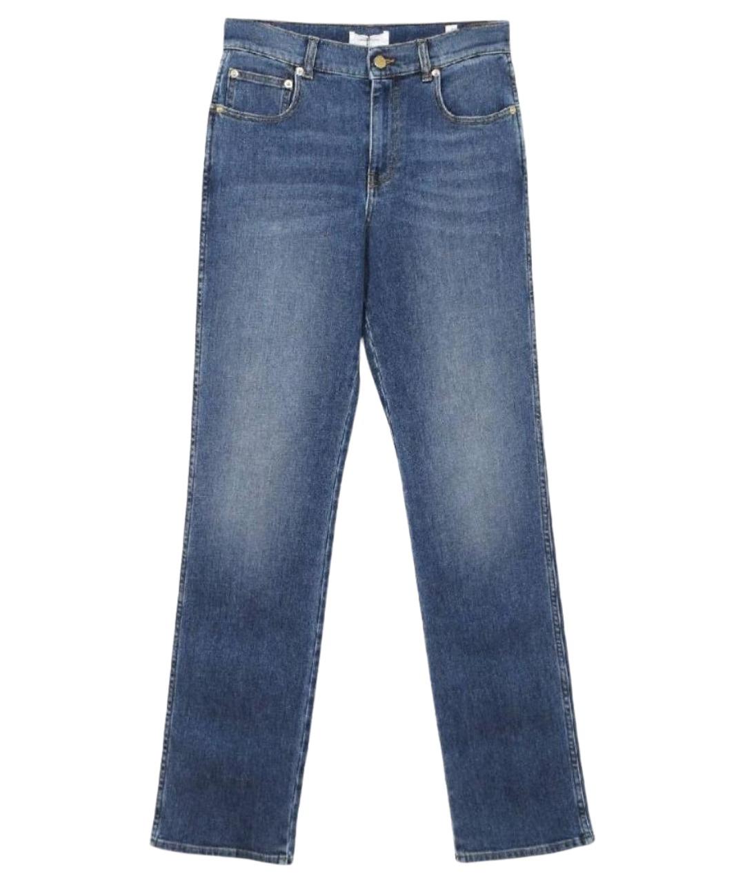 FABIANA FILIPPI Синие хлопко-эластановые прямые джинсы, фото 1