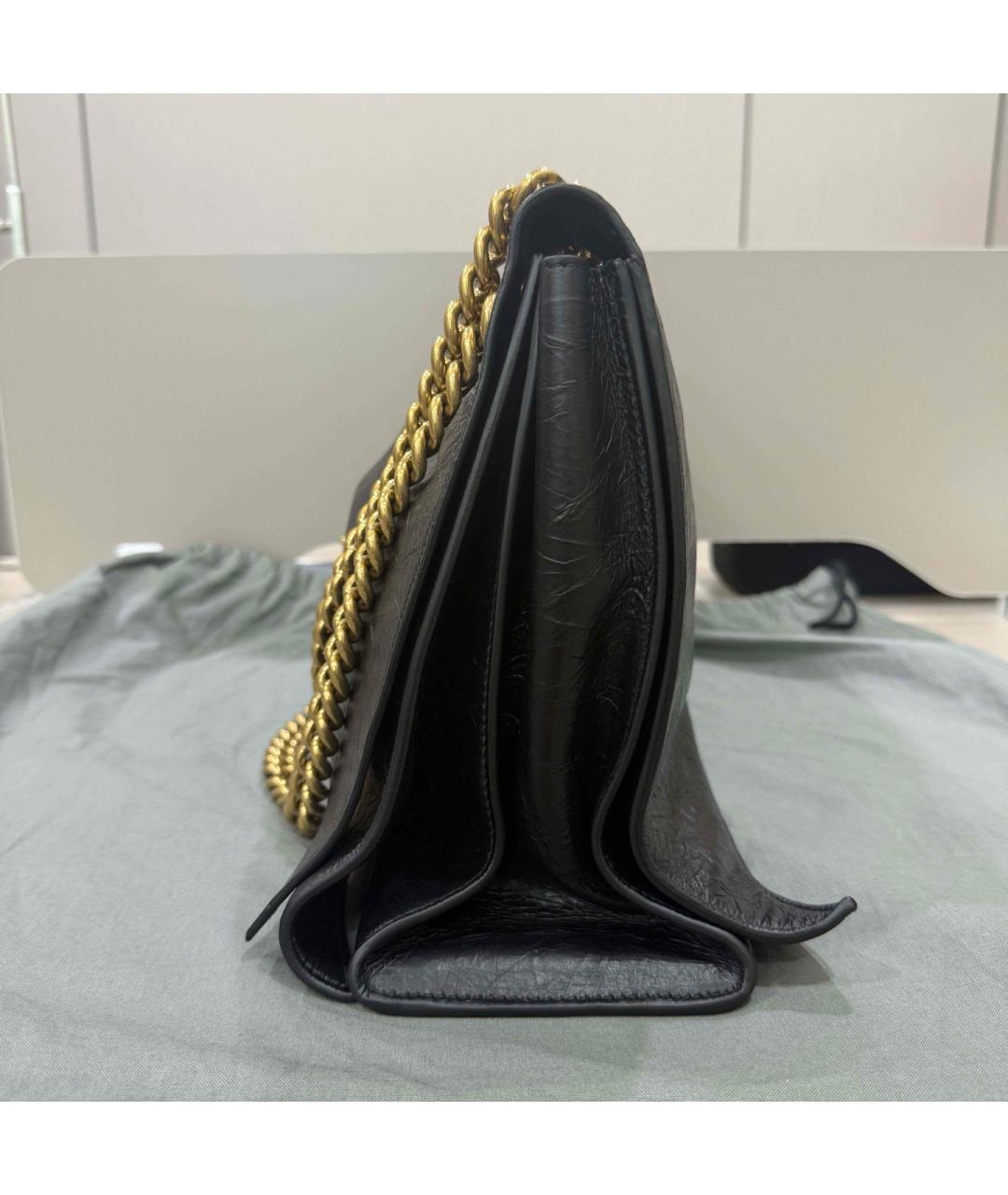 BALENCIAGA Черная кожаная сумка через плечо, фото 6