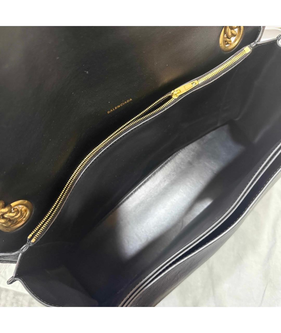 BALENCIAGA Черная кожаная сумка через плечо, фото 2