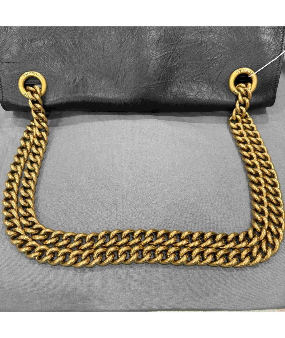 BALENCIAGA Черная кожаная сумка через плечо, фото 3