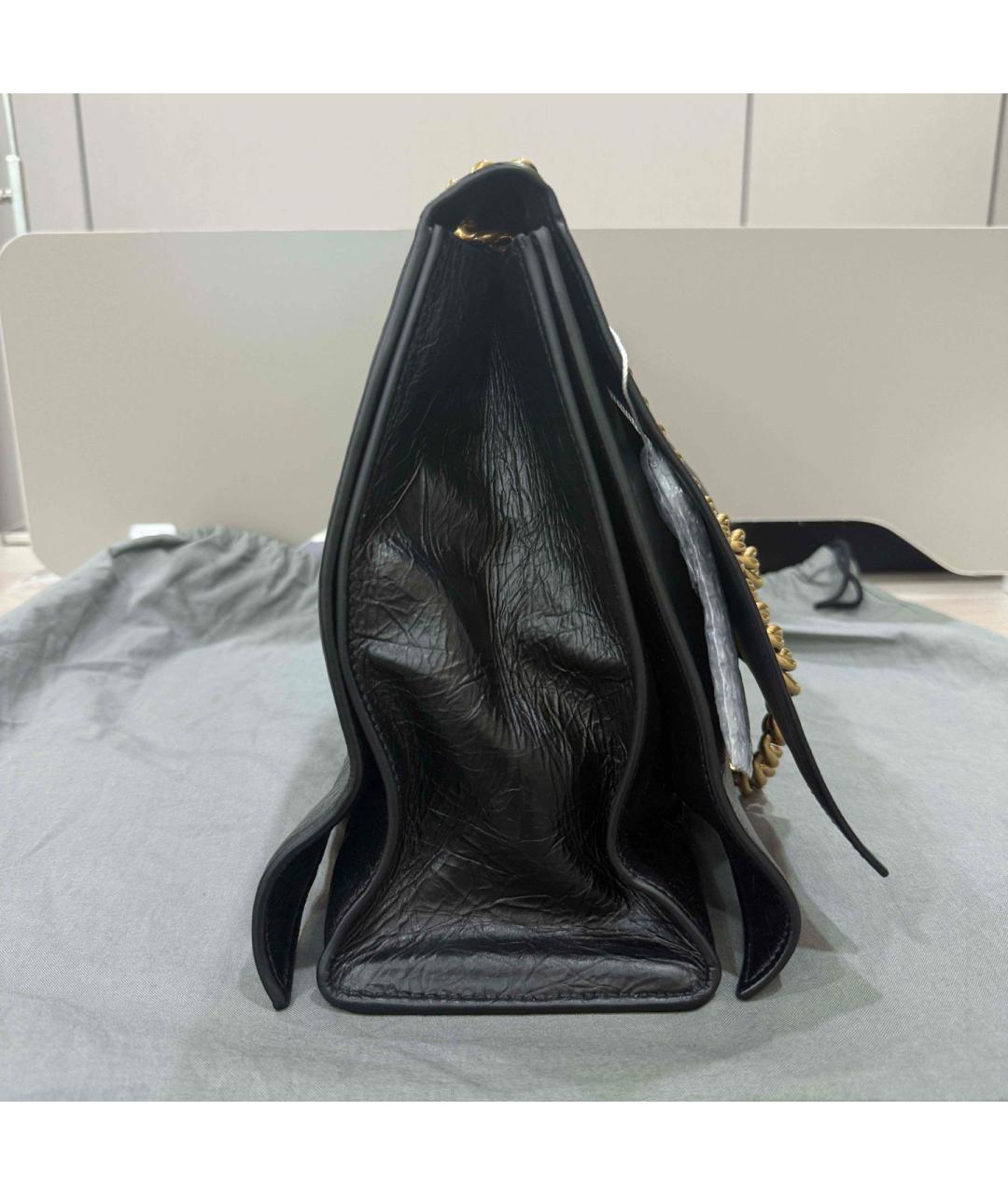 BALENCIAGA Черная кожаная сумка через плечо, фото 7