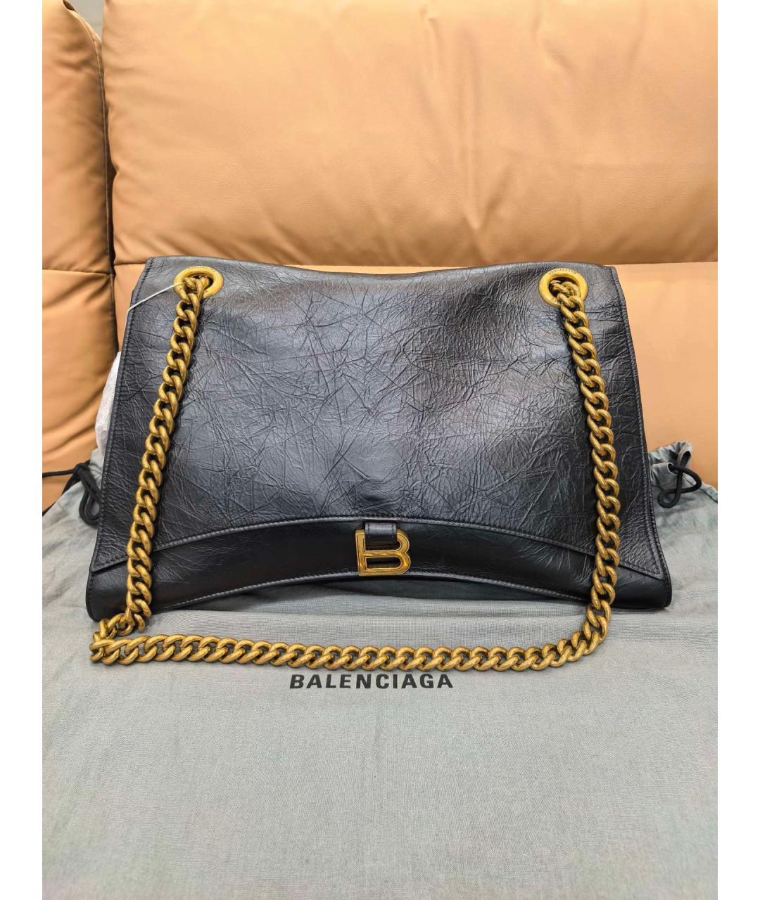 BALENCIAGA Черная кожаная сумка через плечо, фото 9