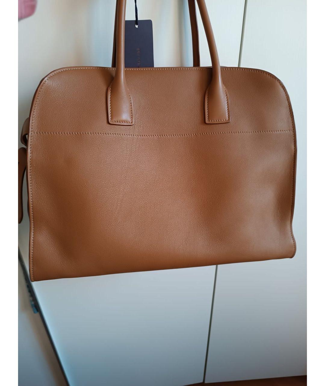 PRADA Коричневая кожаная сумка с короткими ручками, фото 2