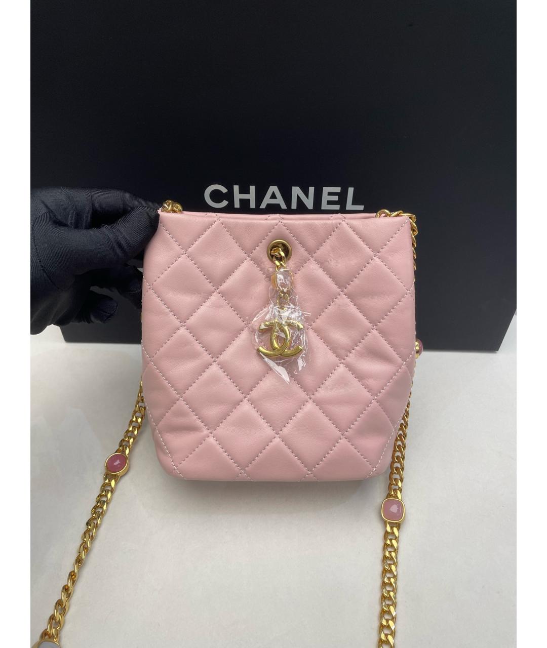 CHANEL Розовая кожаная сумка через плечо, фото 7
