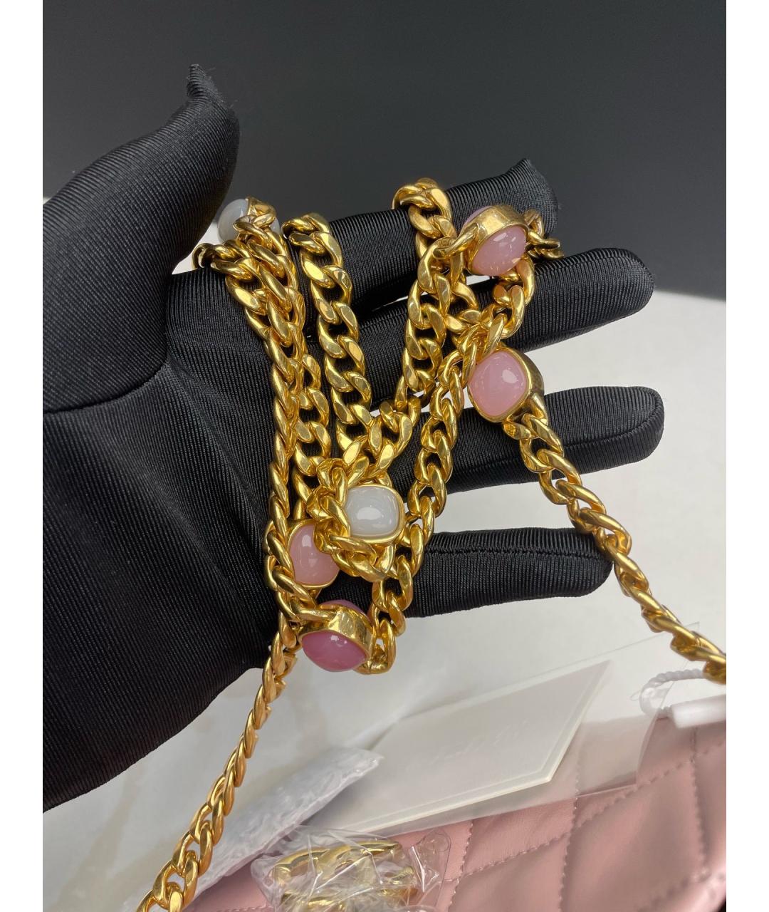 CHANEL Розовая кожаная сумка через плечо, фото 6