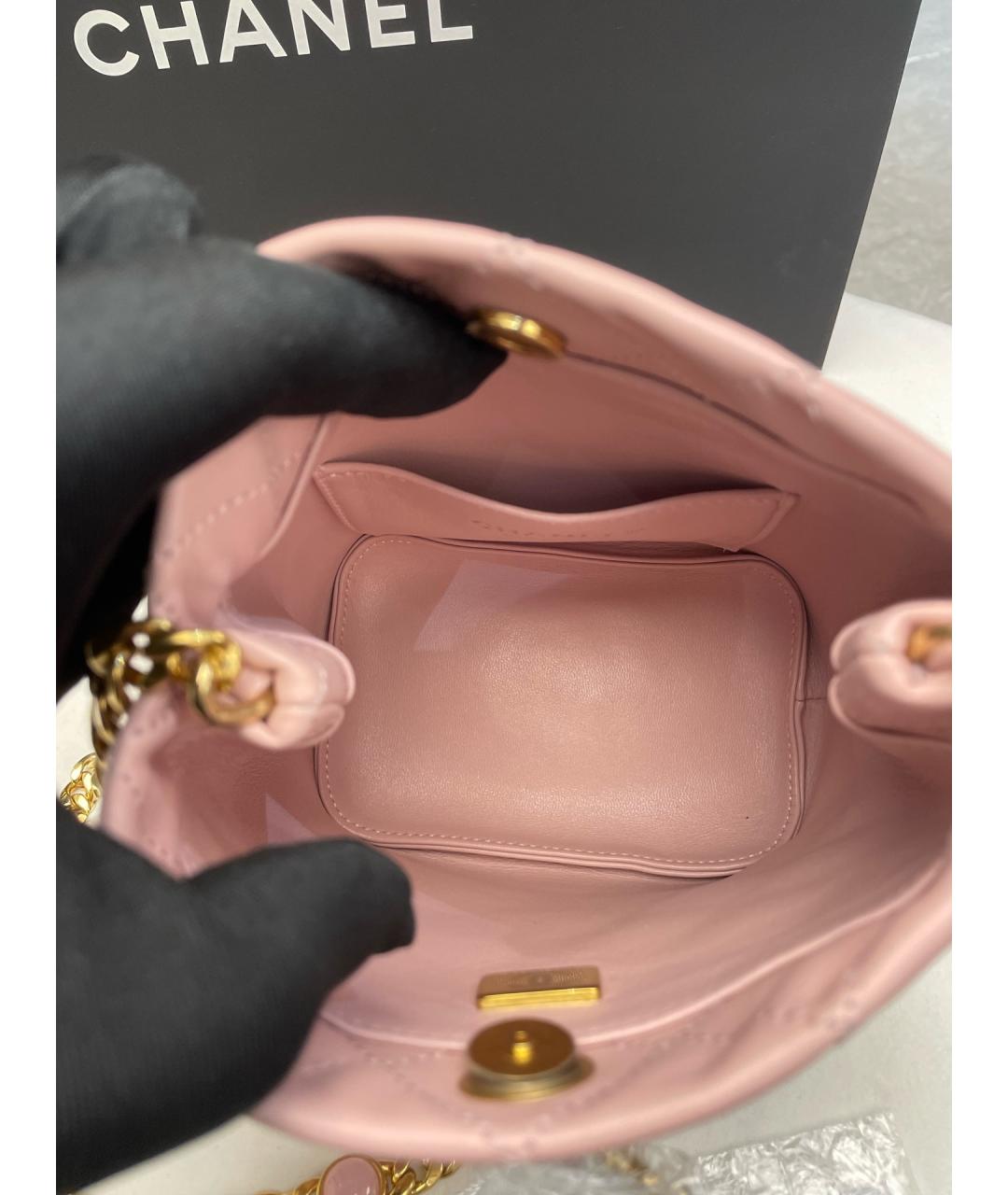 CHANEL Розовая кожаная сумка через плечо, фото 5