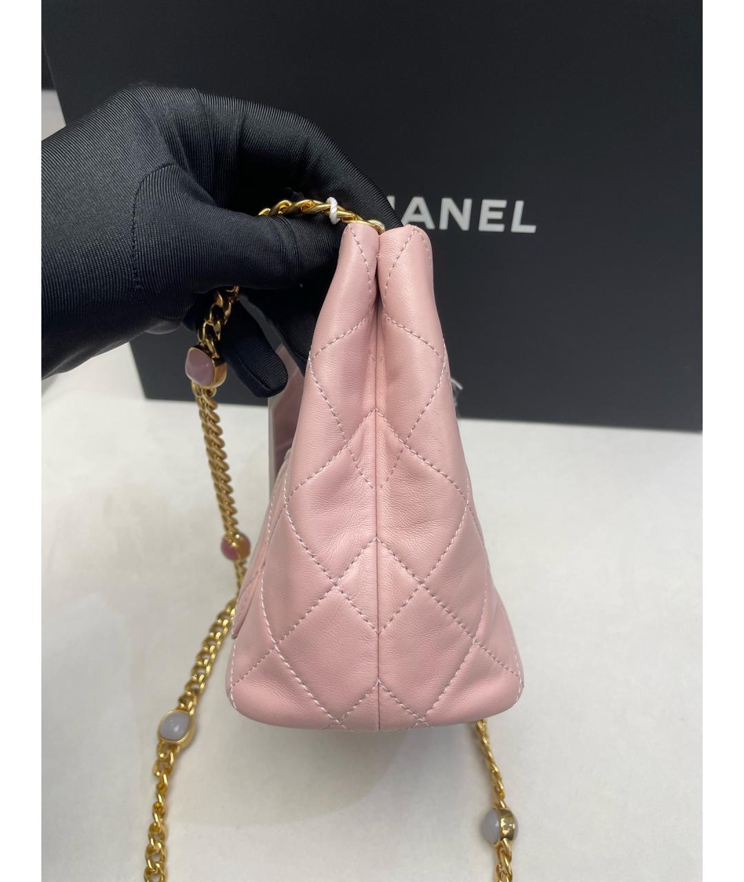 CHANEL Розовая кожаная сумка через плечо, фото 3