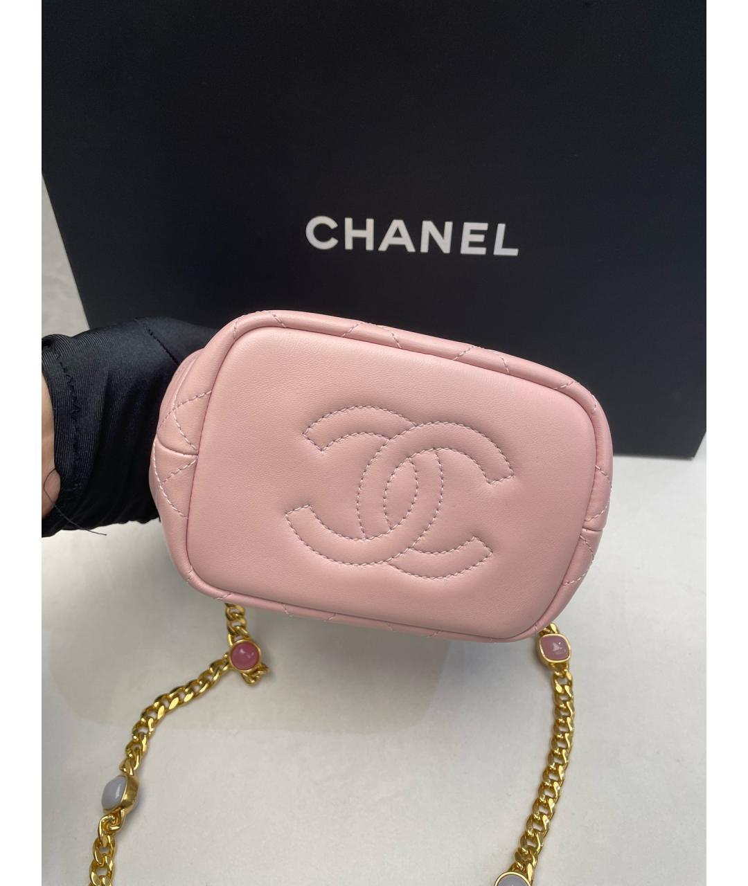 CHANEL Розовая кожаная сумка через плечо, фото 2