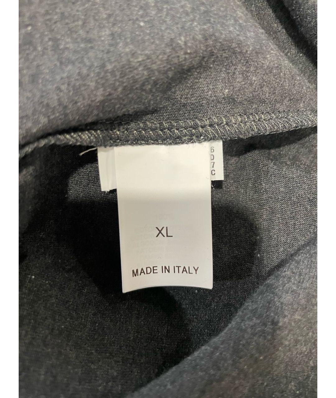 BRUNELLO CUCINELLI Антрацитовое хлопковое поло с длинным рукавом, фото 4