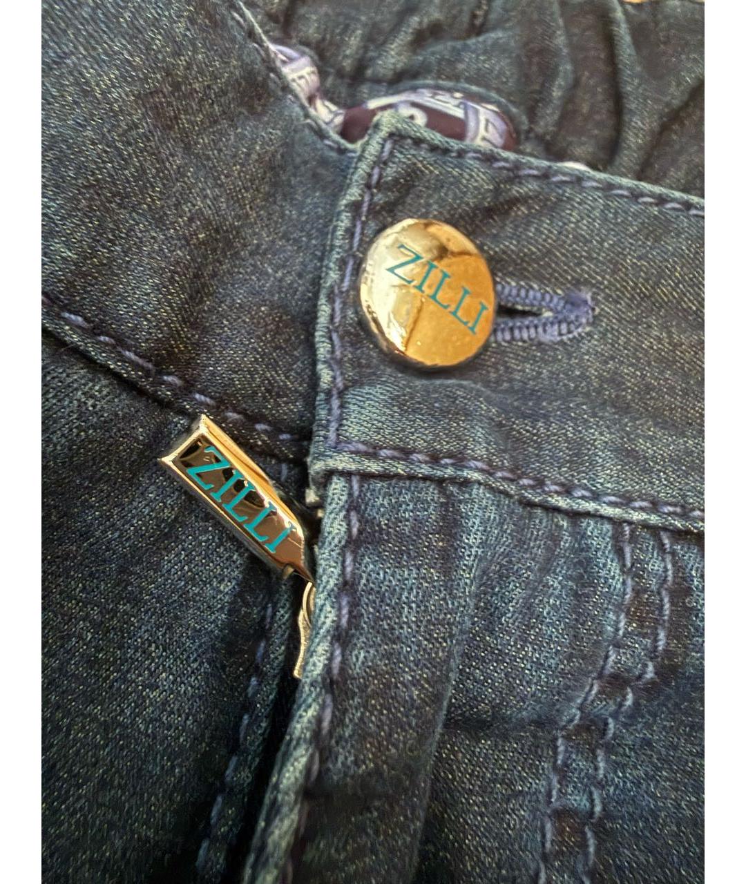 ZILLI Темно-синие прямые джинсы, фото 3