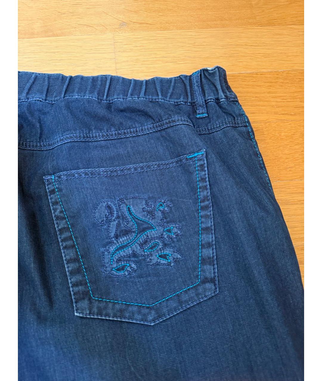 ZILLI Темно-синие прямые джинсы, фото 4