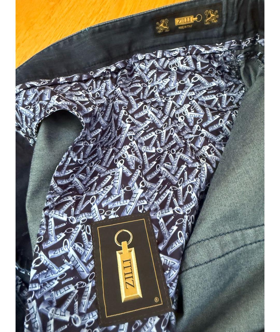 ZILLI Темно-синие прямые джинсы, фото 6