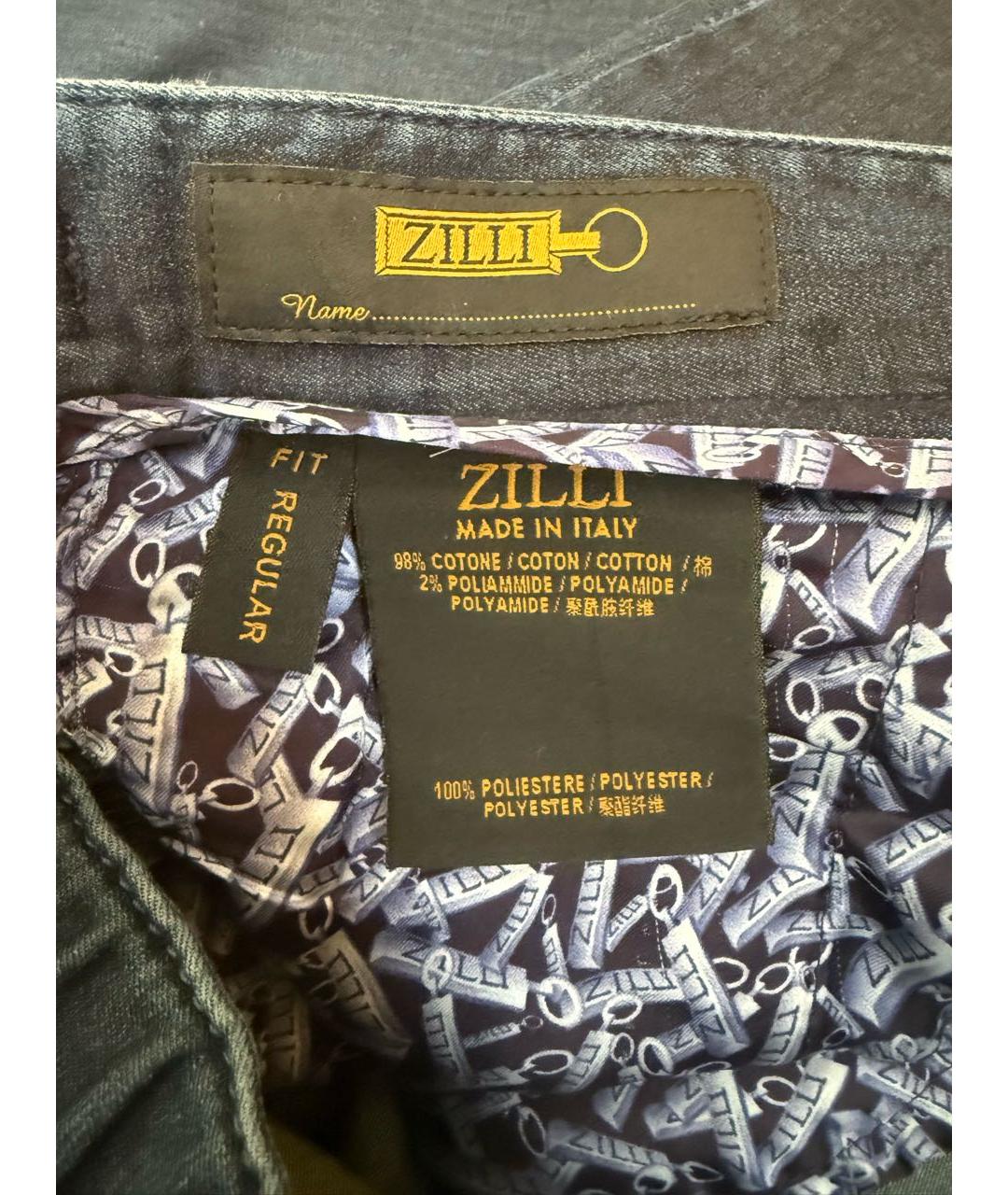 ZILLI Темно-синие прямые джинсы, фото 5